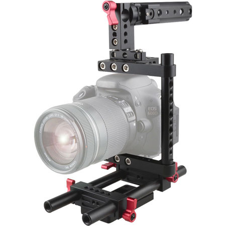 CAMVATE Camera Cage with Rail Support System for Canon Nikon Sony Panasonic
