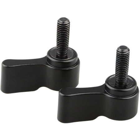 CAMVATE M5 Male Thread Rotating Knob Adjustable Screw, 18mm Long, Black, 2-Pack