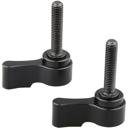 CAMVATE M5 Male Thread Rotating Knob Adjustable Screw, 22.5mm, Black, 2-Pack
