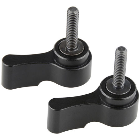 CAMVATE M4 Male Thread Rotating Knob Adjustable Screw, 15mm Long, Black, 2-Pack