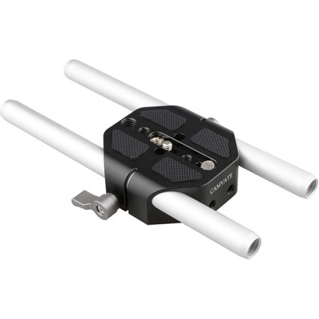 CAMVATE Baseplate with 7.9" 15mm Rods for Canon/Sony Cameras, Silvery Wingnut