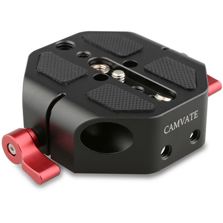 CAMVATE Baseplate with 7.9" 15mm Rods for Select Canon/Sony Cameras, Red Wingnut