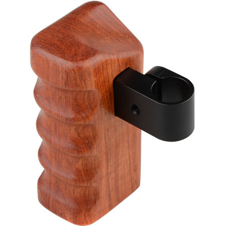 CAMVATE Right Hand Wooden Handle Grip with 15mm Rod Clamp Connector for Select DV and DSLR Camera Cages