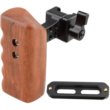 CAMVATE Left Hand Wooden Handle Grip with Swat Rail Clamp and 2.7" Safety Rail