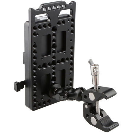 CAMVATE V-Lock Battery Plate with Power Splitter, Super Clamp & Ball Head Mount
