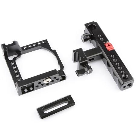 CAMVATE Handheld Camera Cage w/ QR Cheese Handle for Sony A6500/6000/6300, Black