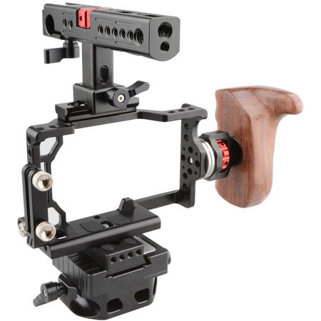 CAMVATE Camera Cage with QR Baseplate Mount and NATO Top Handle for Sony a6500