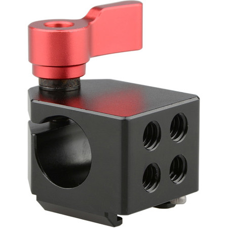 CAMVATE 15mm Rod Clamp with Cold Shoe, Red Knob