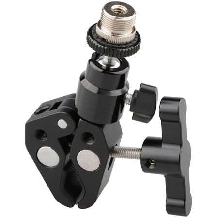 CAMVATE Super Clamp with 5/8"-27 Screw Ball Head Mount for Microphone, Black T-Handle