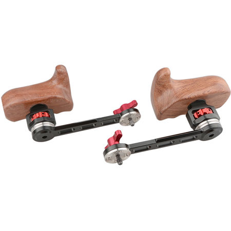 CAMVATE Left & Right Hand Wooden Handle Grip w/NATO Rail Rosette Extension Arm