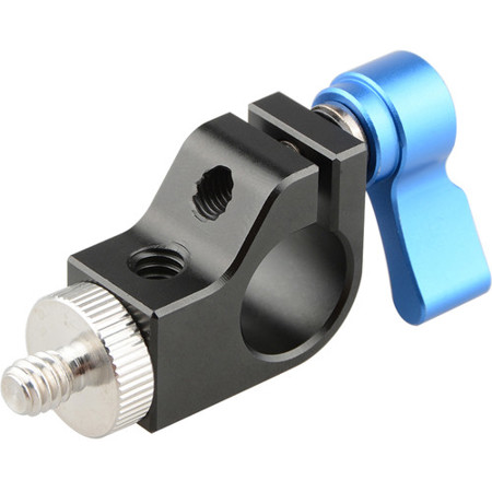 CAMVATE Single 15mm Rod Clamp with 1/4"-20 Thread and Screw, Blue Knob
