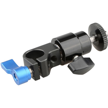 CAMVATE 15mm Rod Clamp with 1/4"-20 Screw Mini Ball Head Mount, Blue