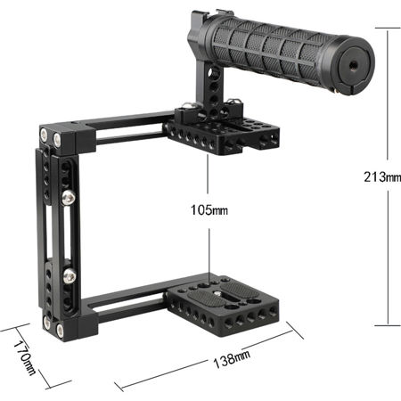 CAMVATE Dual-use Adjustable Cage with Rubber Top Handle