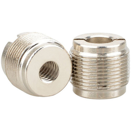 CAMVATE 1/4"-20 Female to 5/8"-27 Male Microphone Mount Adapter, Silver, 2-Pack