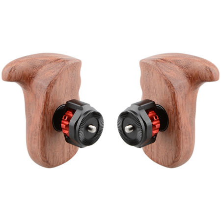 Camvate Wooden Handle with M6 ARRI Rosette Mount -Left and Right Grip-