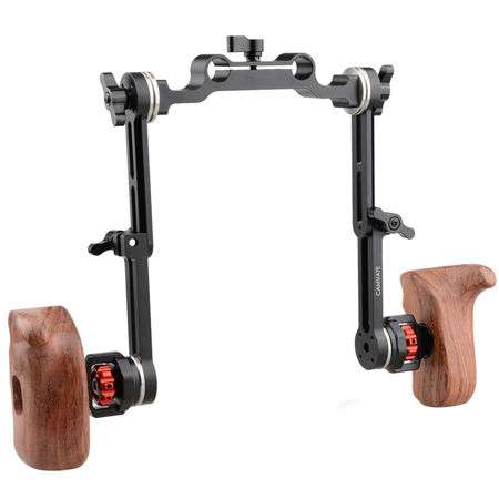 CAMVATE ARRI Rosette Style Extension-type Wooden Handle Kit with 15mm Railblock