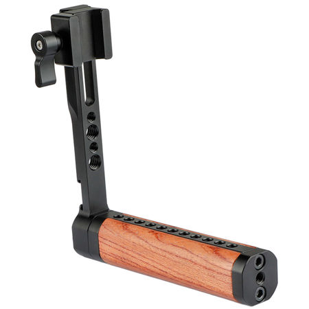 CAMVATE L-Shape Wooden Handle Grip with NATO Clamp for DSLR Cameras Cage