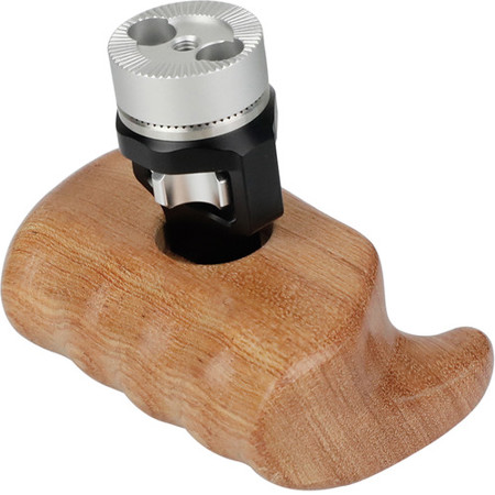 CAMVATE Left Side Wooden Handle Grip with Arri Rosette and Dual 1/4"-20 Mount