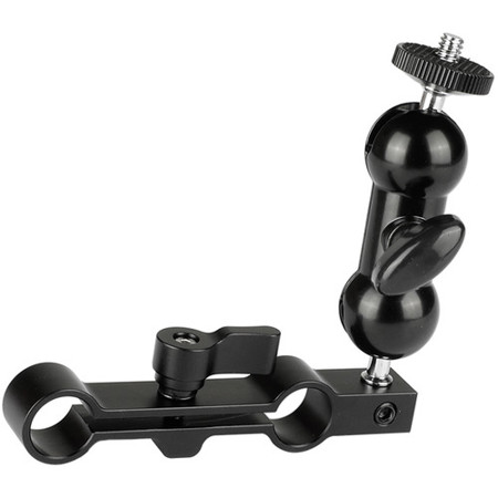 CAMVATE Versatile 1/4"-20 Mini Ball Head with 15mm Dual Rod Clamp