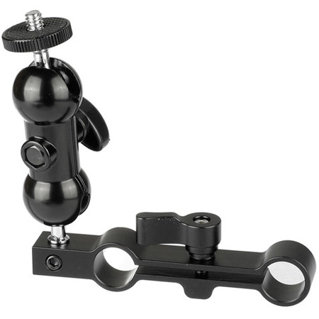 CAMVATE Versatile 1/4"-20 Mini Ball Head with 15mm Dual Rod Clamp