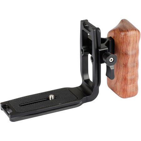 CAMVATE ARCA Style Quick Release L Baseplate with Wooden Handgrip, Left Side