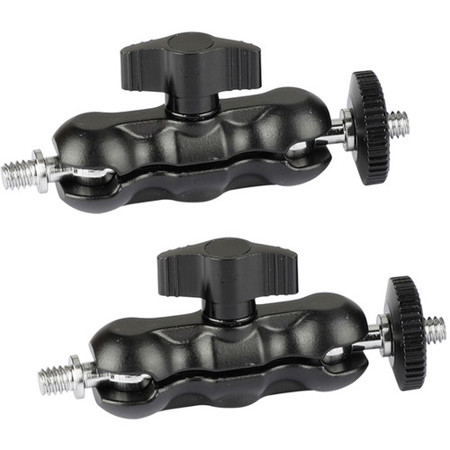 CAMVATE 1/4"-20 Double Ball Head Mount, Black Knob, 2-Pack