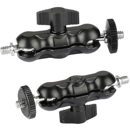 CAMVATE 1/4"-20 Double Ball Head Mount, Black Knob, 2-Pack