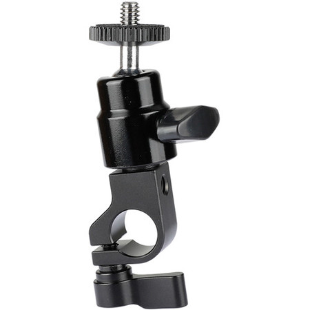 CAMVATE 15mm Rod Clamp with Mini Ball Head Mount, Black Knob