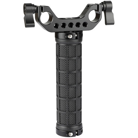 CAMVATE Rubber Hand Grip with Dual Rod Clamp for Handheld Camera, Black Knob