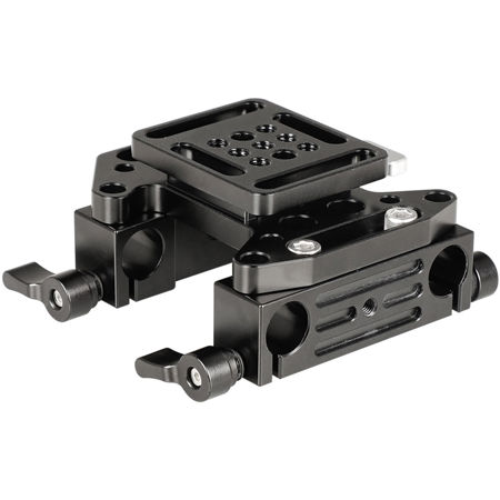 CAMVATE Quick Release V-Lock Mounting Battery Plate, 15mm Dual Rod Clamp Adapter
