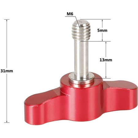 CAMVATE M6x18mm Thumbscrew Assembly Knob, 2 Pieces, Red