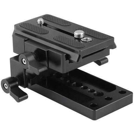 CAMVATE Manfrotto-Style Plate with 15mm Rod Clamp and Tripod Mounting Plate