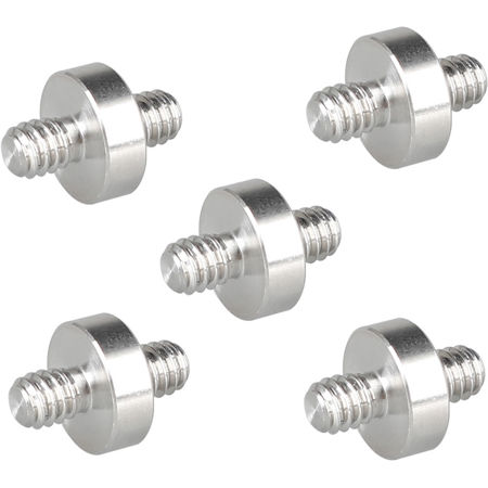 CAMVATE 1/4"-20 Male to 1/4"-20 Male Thread Double-Ended Screw Adapter, 5 Pieces