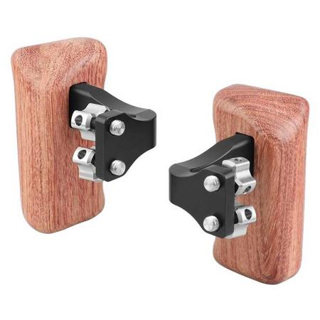 CAMVATE Wood Handle, 1/4"-20 Thumbscrew, Medium-Sized Left & Right Grip, Pair