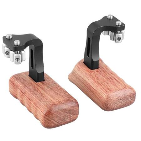 CAMVATE Wood Handle, 1/4"-20 Thumbscrew, Medium-Sized Left & Right Grip, Pair