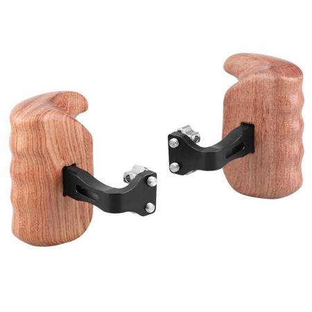 CAMVATE Wood Handle, 1/4"-20 Thumbscrew Connection, Left & Right Grip, Pair