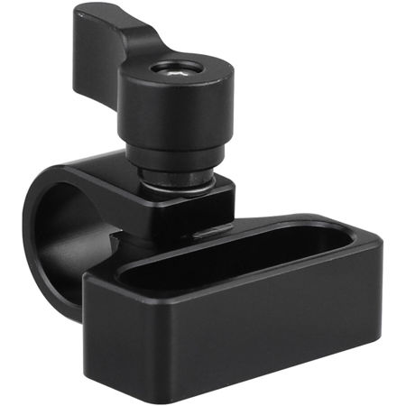 CAMVATE 15mm Single Rod Clamp Adapter with 1/4"-20 Mounting Groove, Black Knob