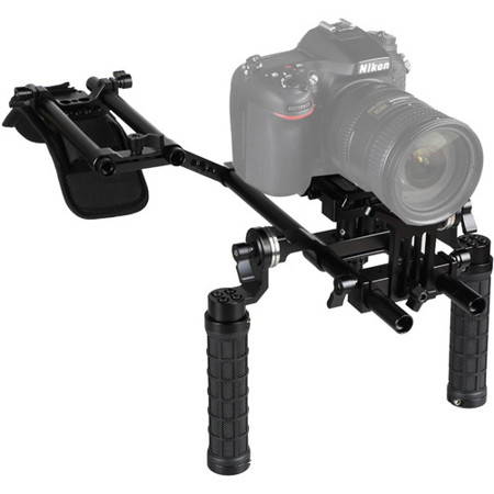 CAMVATE Shoulder Mount Dual Rosette Handgrip Kit with QR Plate & 15mm Rod System