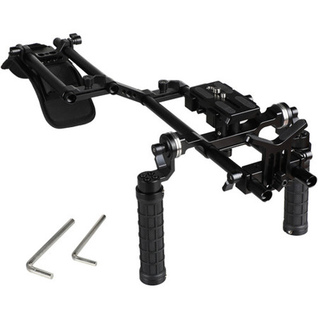 CAMVATE Shoulder Mount Dual Rosette Handgrip Kit with QR Plate & 15mm Rod System