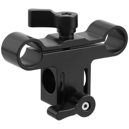 CAMVATE 15mm Single Rod Clamp to Dual Railblock for DSLR Camera Shoulder Rig
