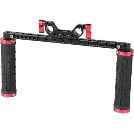 CAMVATE Dual Rubber Handle Grip Kit with 15mm Dual Rod Clamp