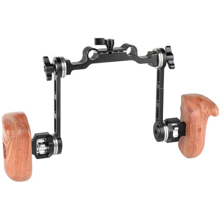CAMVATE Rosette Style Wood Handle Kit with 15mm Rod Clamp