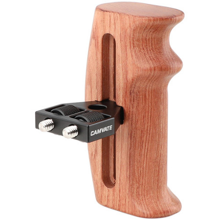 CAMVATE Brazilian Wooden Hand Grip with 1/4" Mounting Screws Connector for DSLR Camera Cage (Either Side)
