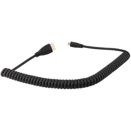 CAMVATE Micro HDMI Male to Full HDMI Male Coiled Cable, 12" to 79"