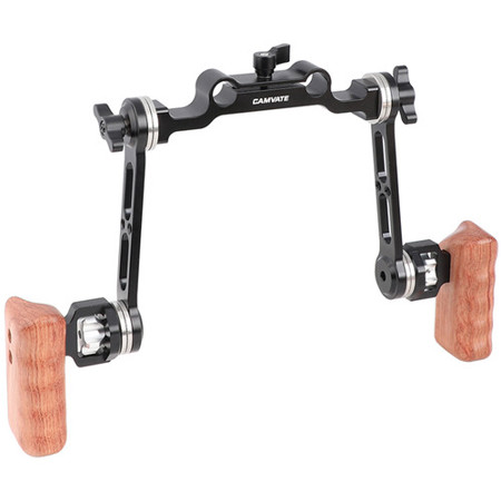 CAMVATE Dual Handgrip with Adjustable Extension Arm, 15mm Railblock & Allen Key