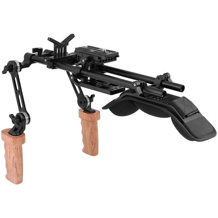 CAMVATE Pro Shoulder Support Rig with Dual Extension Arm Handgrip & Lens Support