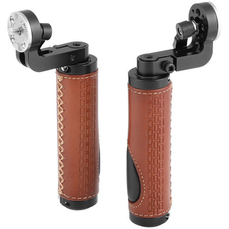 CAMVATE M6 Male Thread ARRI Rosette Leather Handgrip for DSLR Shoulder Rig, Pair