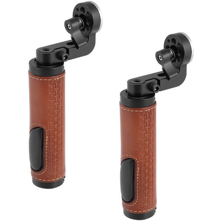 CAMVATE M6 Male Thread ARRI Rosette Leather Handgrip for DSLR Shoulder Rig, Pair