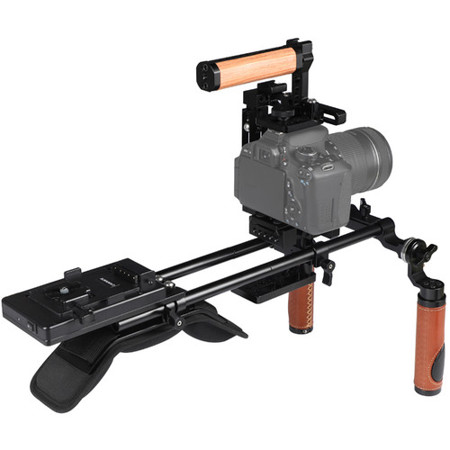 CAMVATE Pro Shoulder Mount Rig+Extension-Type Half Cage with Manfrotto QR Plate