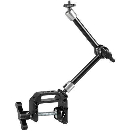 CAMVATE Super C Clamp with 9.8" Magic Articulated Arm and Mini Ball Head with 1/4"-20 Thread Screw Mount for DSLR Camera Cage